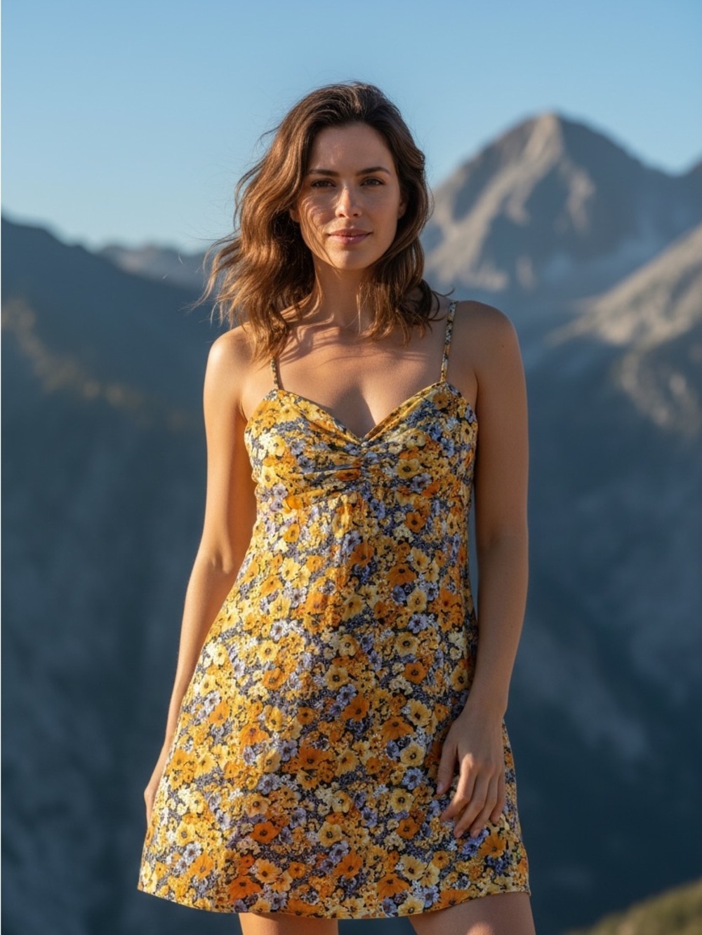 H&M Yellow Floral Mini Dress